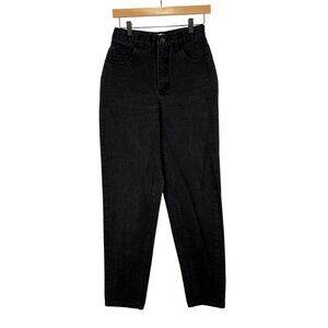 Vtg 80s 90s London Jean Womens 8 Black High Waisted Mom Jeans Cotton USA Made